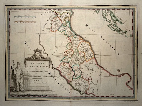 Cassini Giovanni Maria (1745-1824) Lo Stato Ecclesiastico delineato sulle ultime osservazioni e diviso nelle sue Provincie 1791 Roma